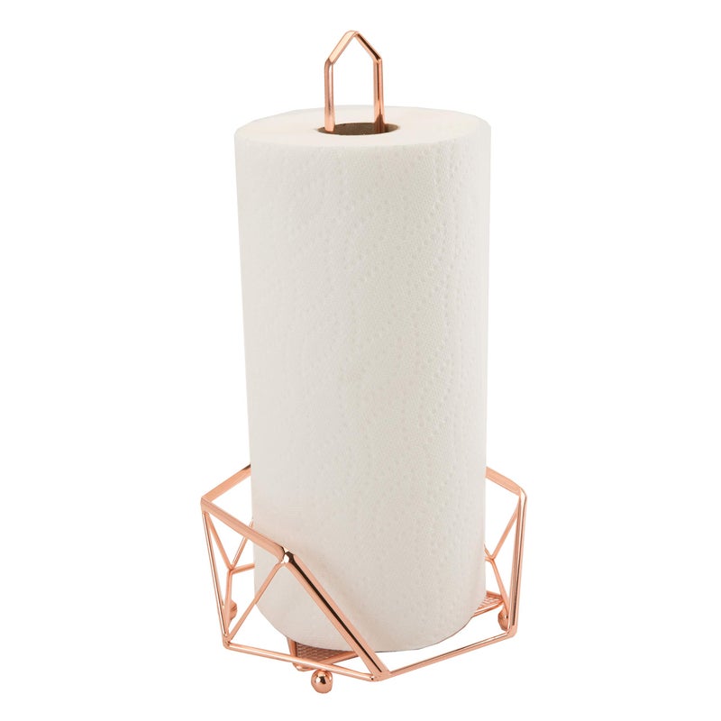 Kitchen Details Geode Paper Towel Holder | Countertop | Free Standing | Holds 1 Large Roll | Rust Resistant | Decorative | Copper - Image 1